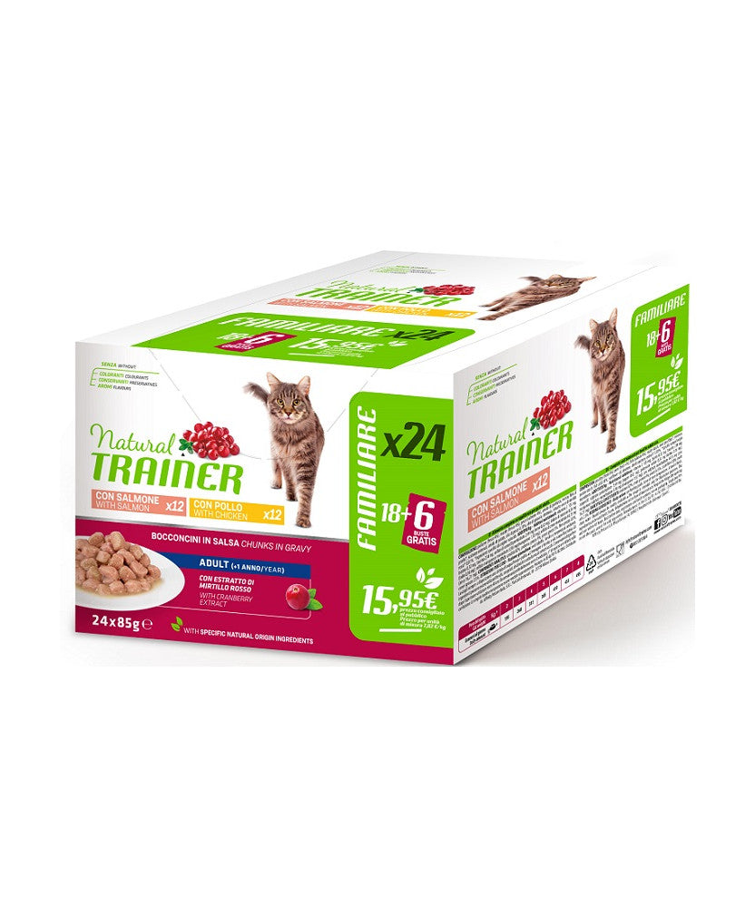 Natural Trainer Pollo e Salmone 24x85gr Natural Trainer Pollo e Salmone 24x85gr